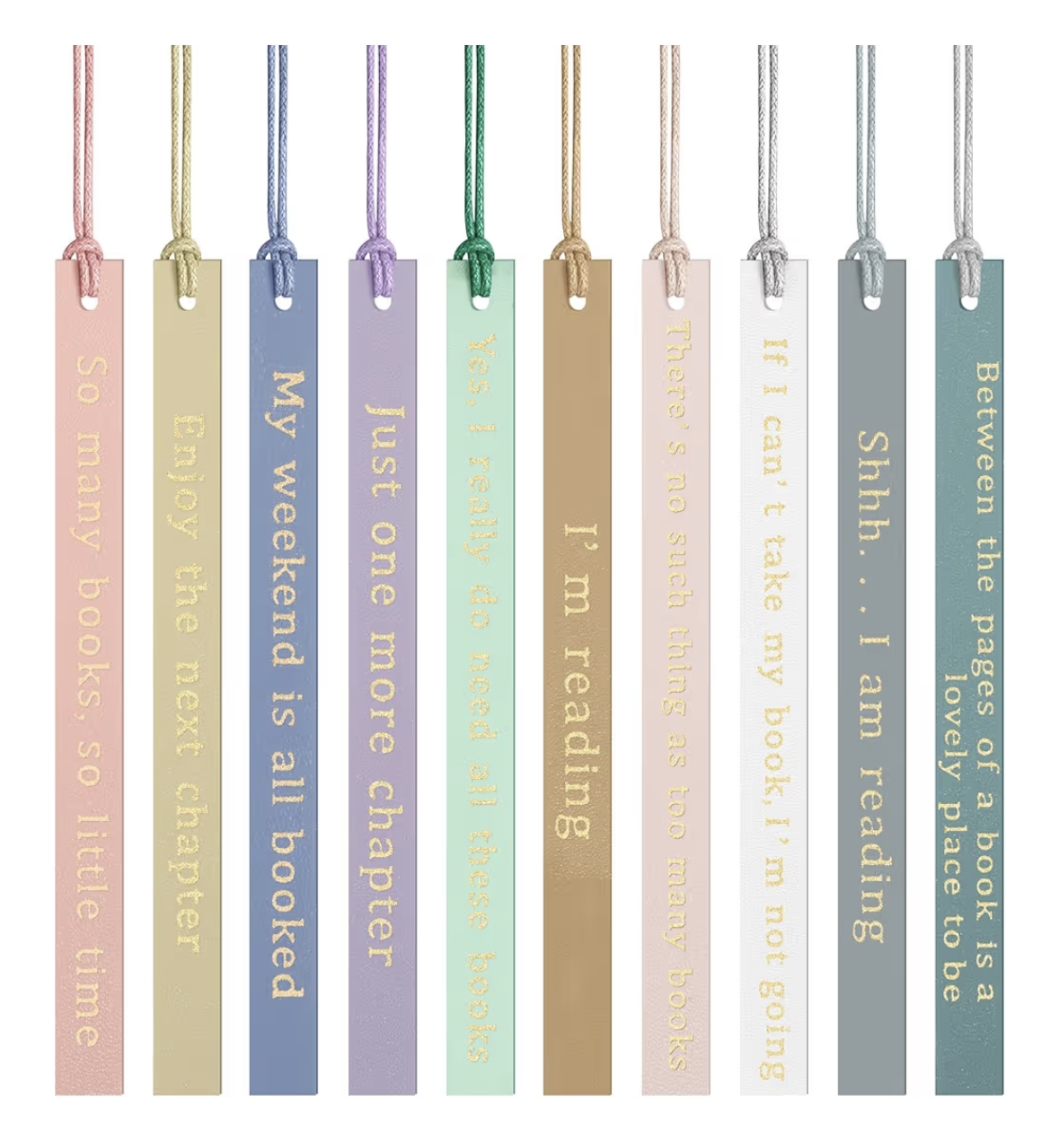 Set of 10 Leather Bookmarks 